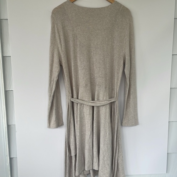 Anthropologie Saturday Sunday Cream Viscose Blend Cloud Fleece Wrap Dress XL - Picture 8 of 15